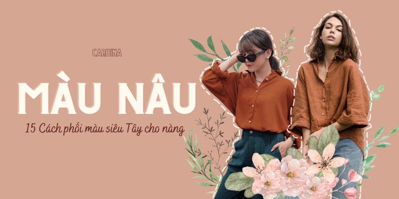 Chân váy màu kem và áo màu đất sét phối cùng phụ kiện mùa thu